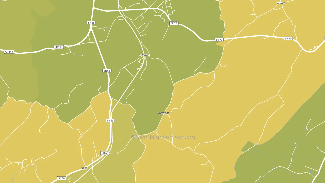 Persia, TN block-group voter-turnout map