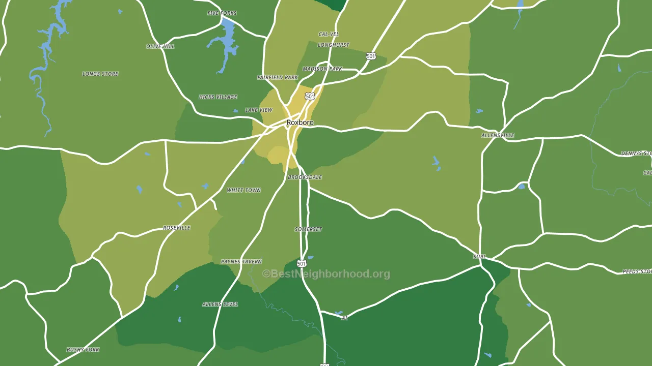 Person County, NC block-group voter-turnout map