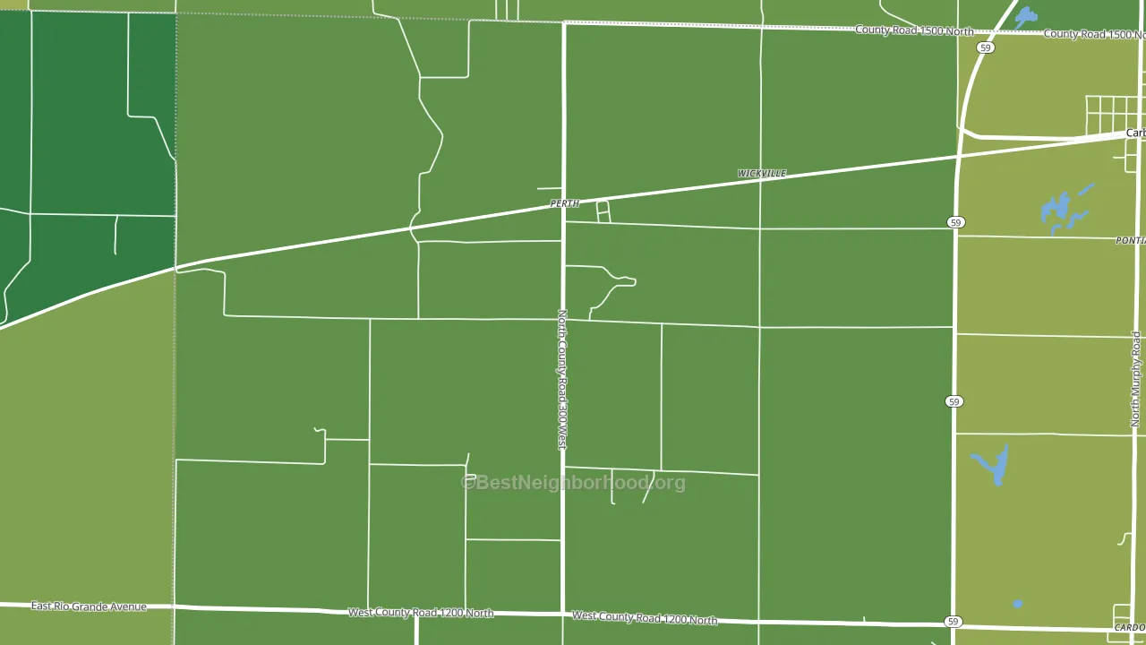 Perth, IN block-group voter-turnout map
