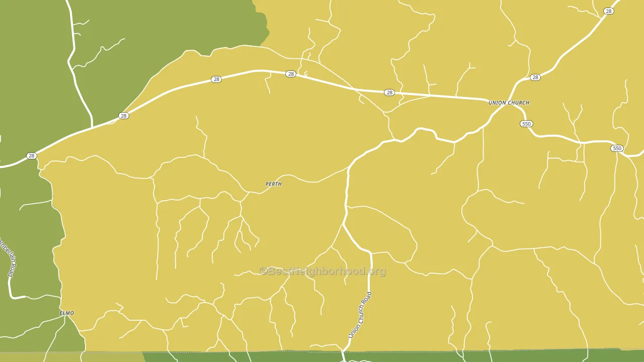 Perth, MS block-group voter-turnout map