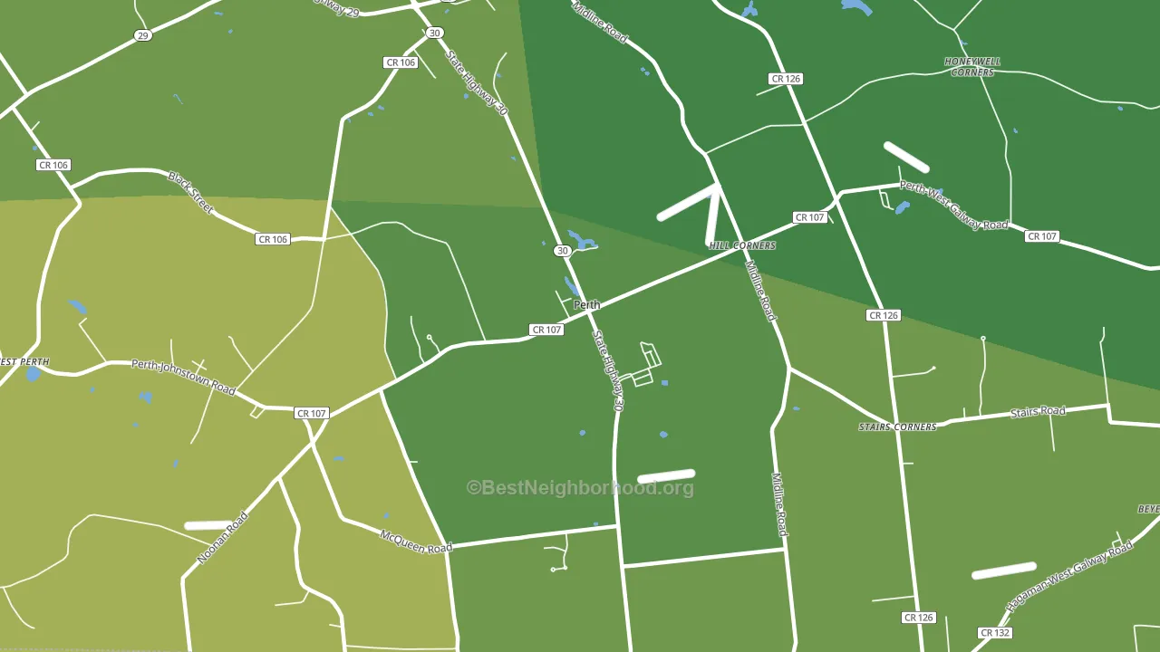 Perth, NY block-group voter-turnout map