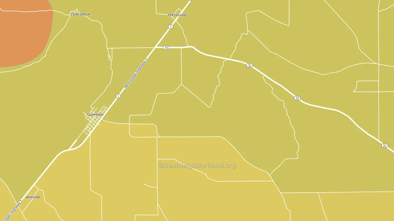 Perthshire, MS block-group voter-turnout map