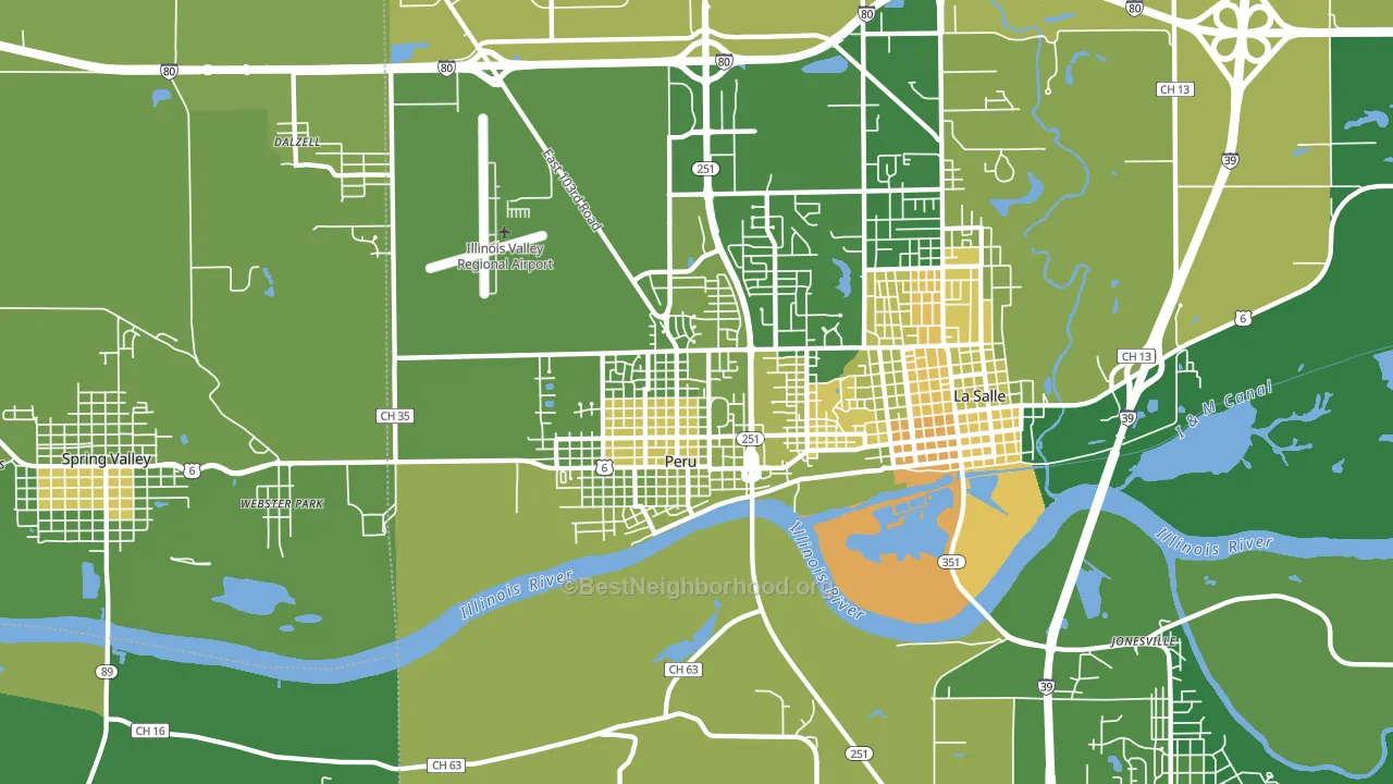 Peru, IL block-group voter-turnout map