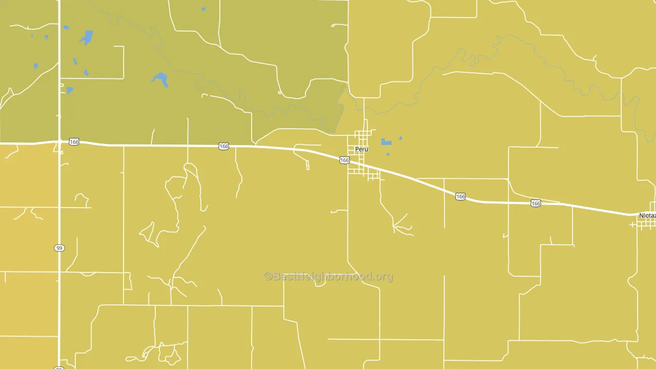 Peru, KS block-group voter-turnout map