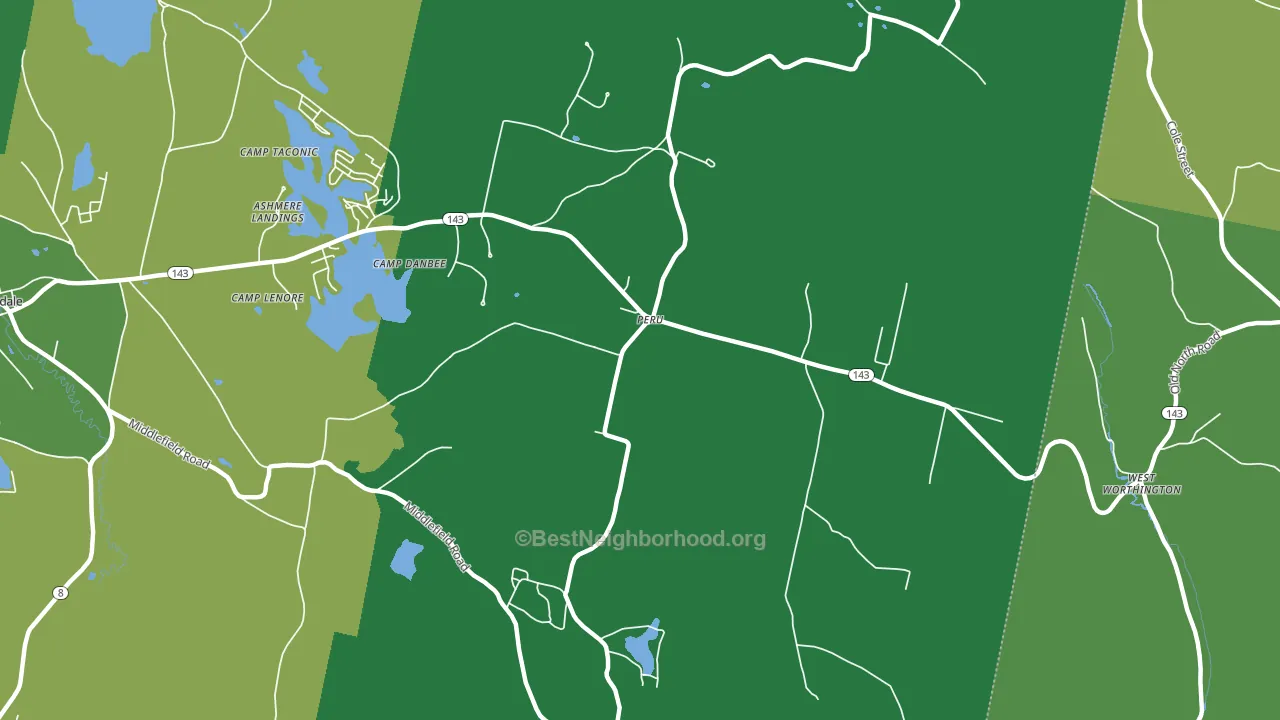 Peru, MA block-group voter-turnout map