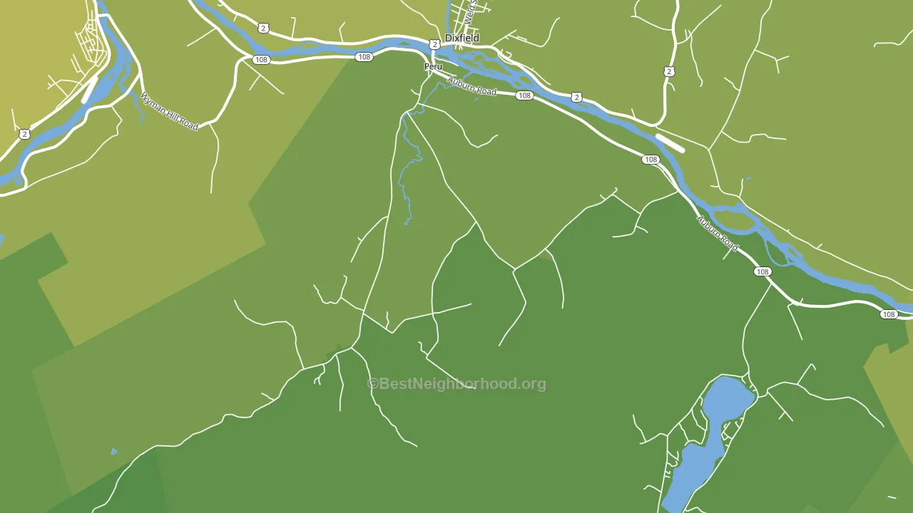 Peru, ME block-group voter-turnout map
