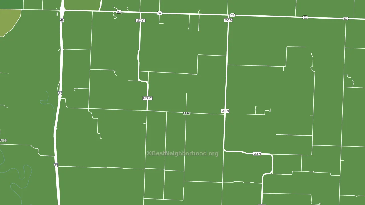 Peru, MO block-group voter-turnout map