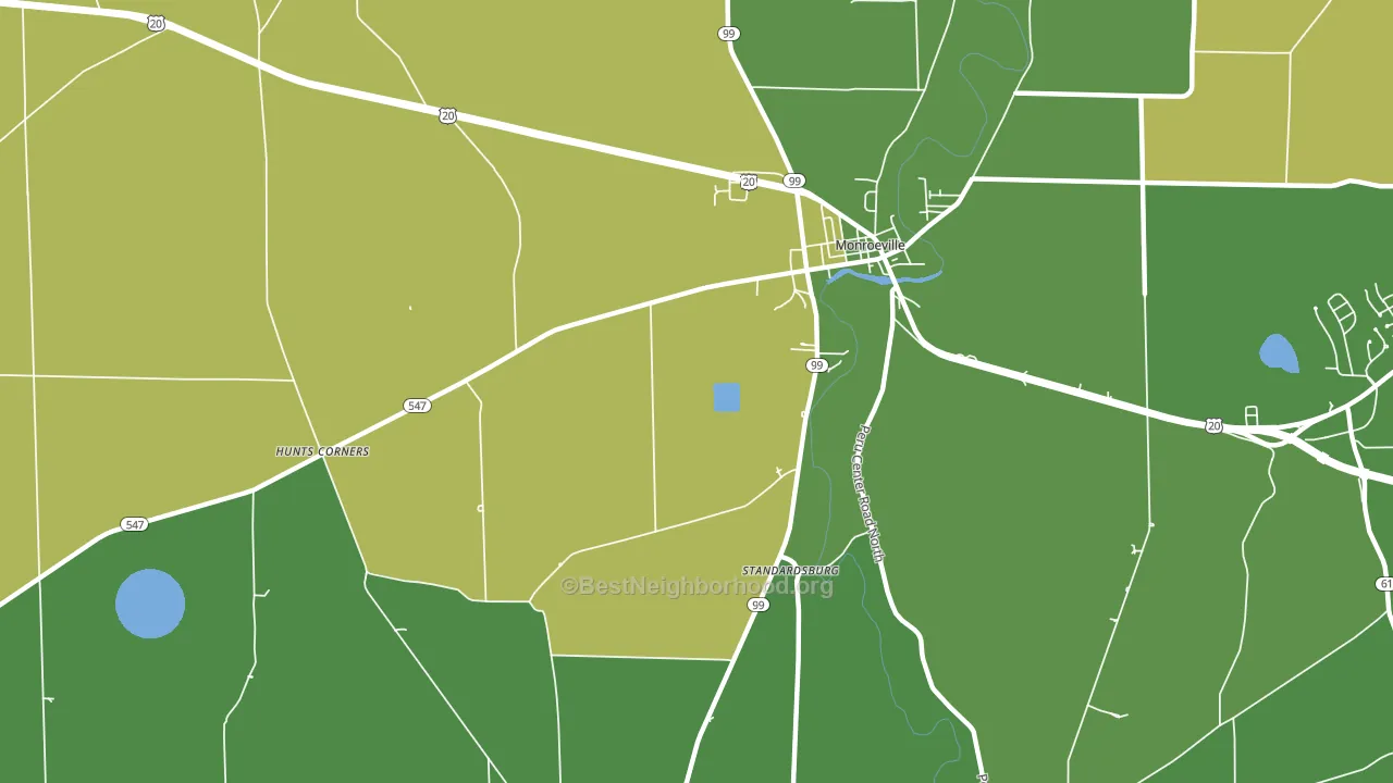 Peru, OH block-group voter-turnout map