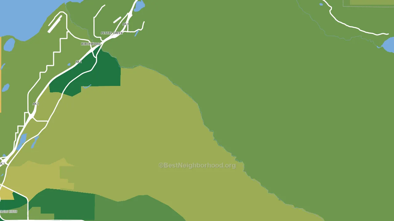 Peters Creek, AK block-group voter-turnout map