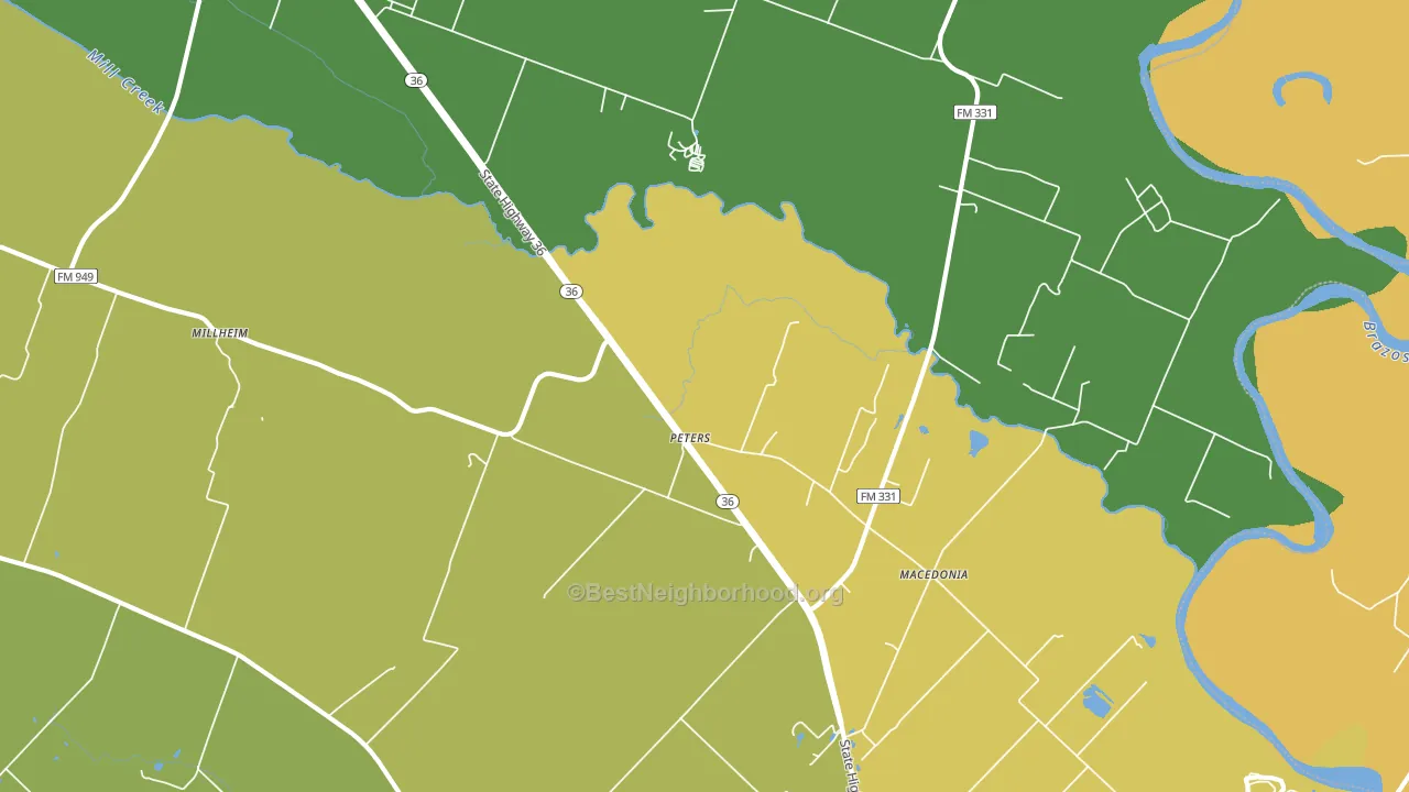 Peters, TX block-group voter-turnout map