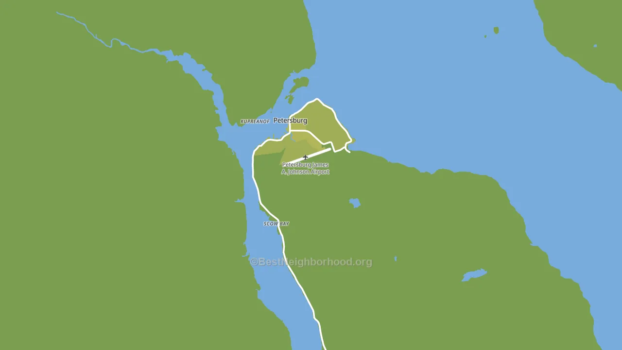 Petersburg Census Area, AK block-group voter-turnout map