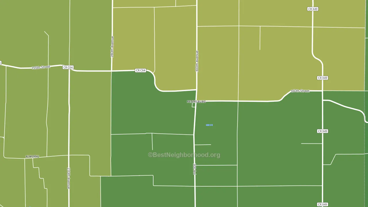 Petersburg, IA block-group voter-turnout map