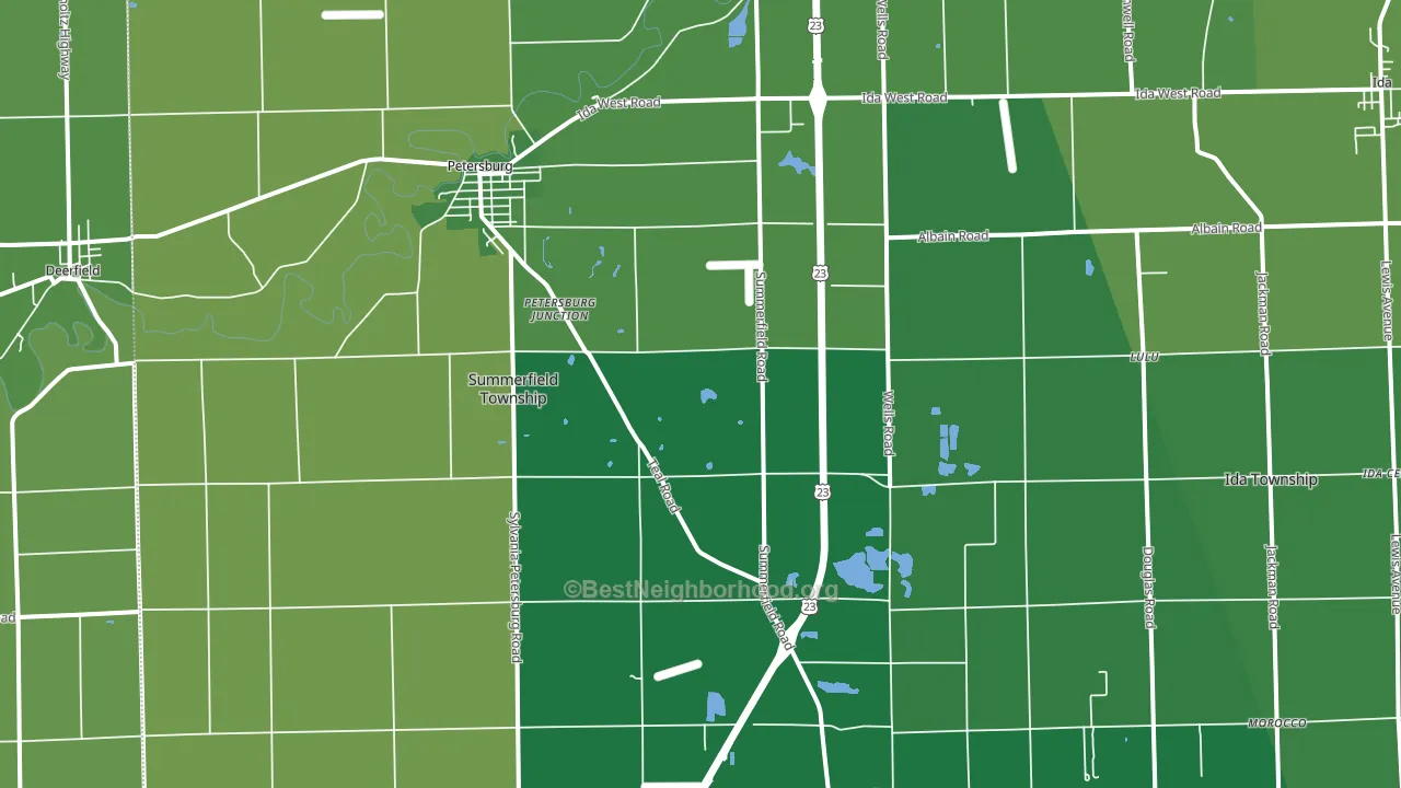 Petersburg, MI block-group voter-turnout map