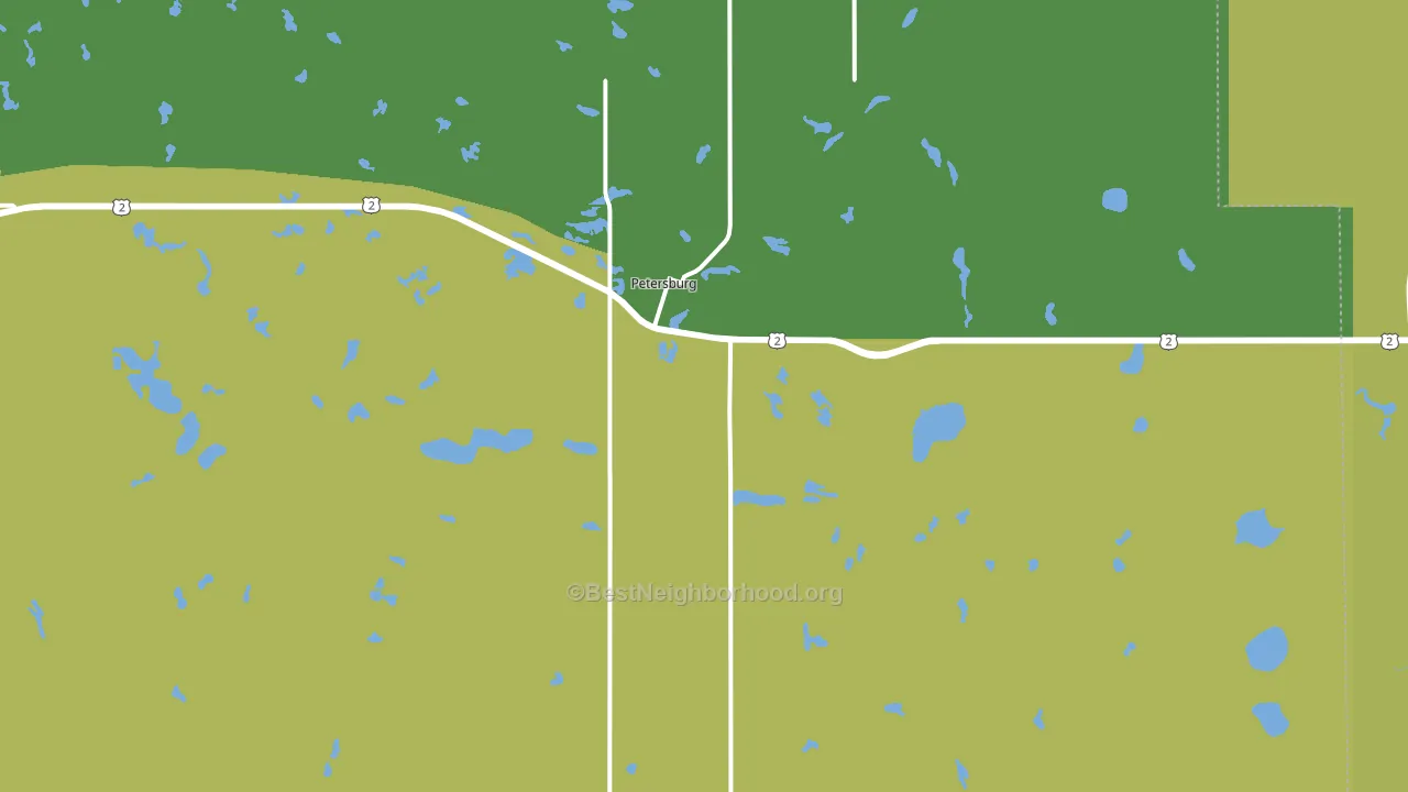 Petersburg, ND block-group voter-turnout map