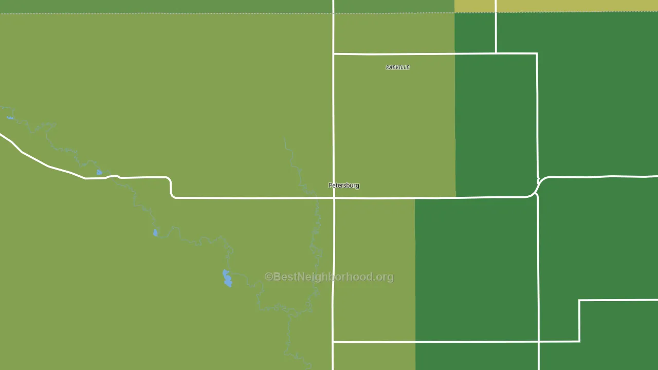 Petersburg, NE block-group voter-turnout map