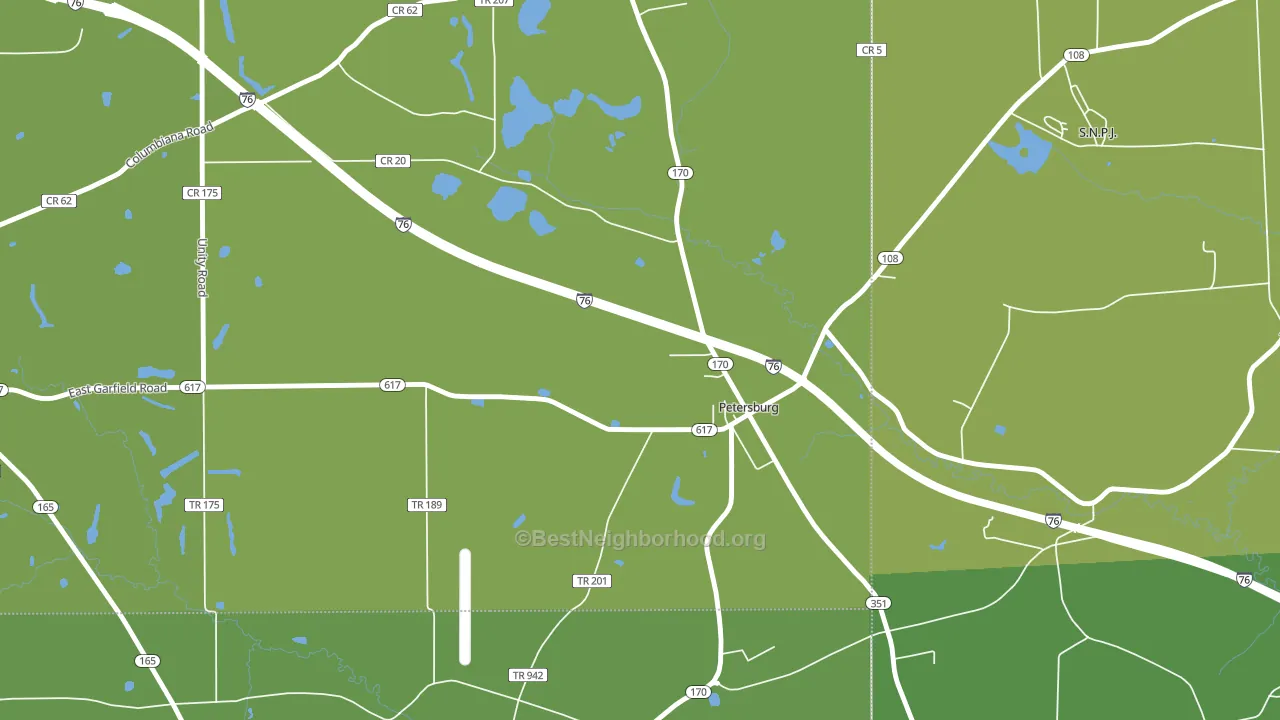 Petersburg, OH block-group voter-turnout map