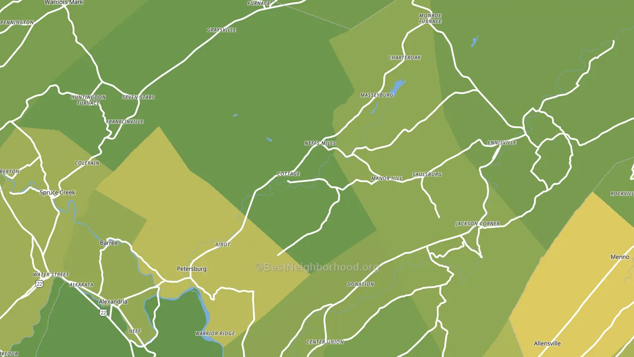 Petersburg, PA block-group voter-turnout map