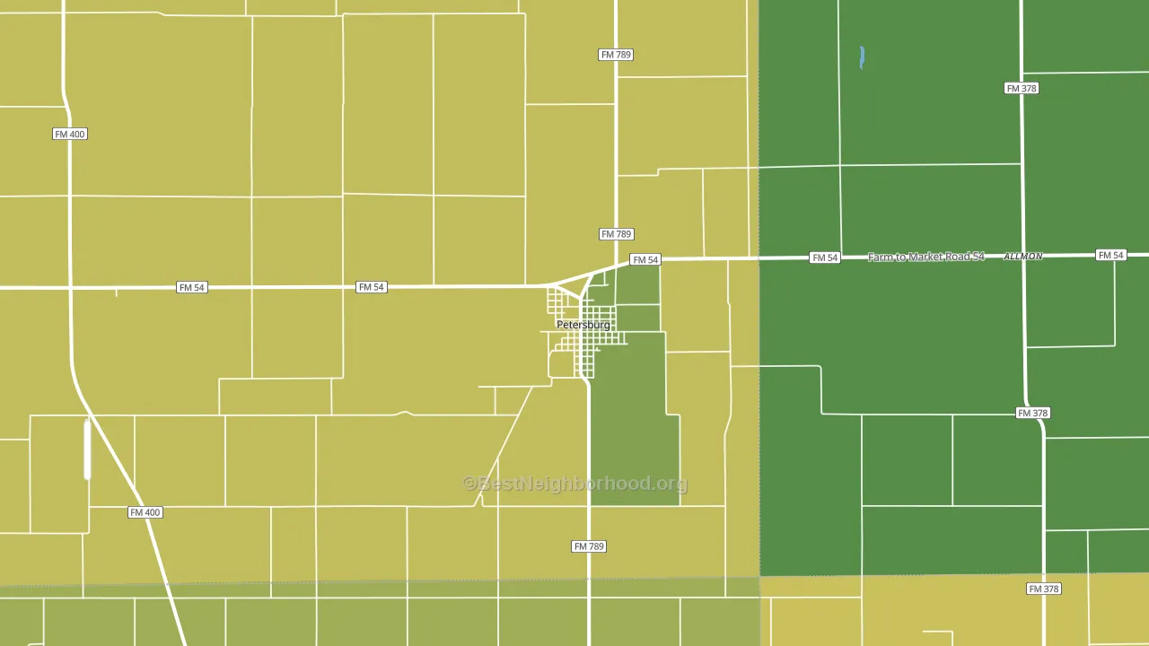Petersburg, TX block-group voter-turnout map