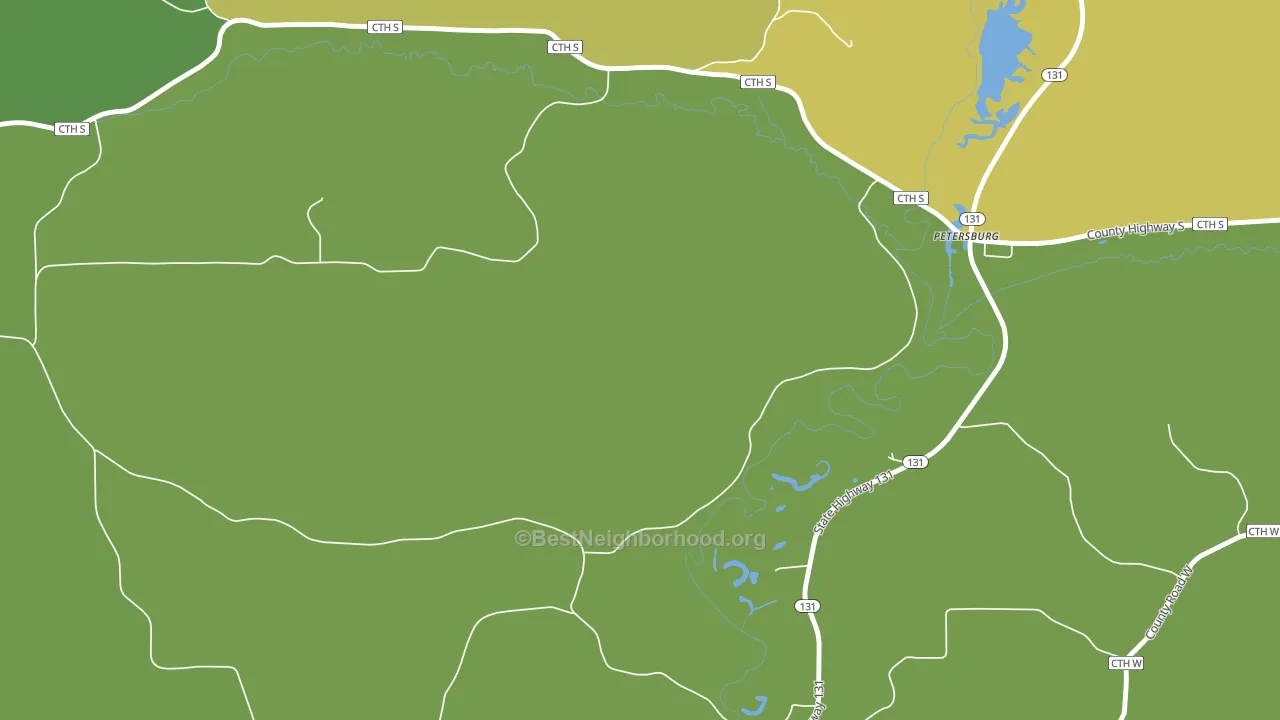 Petersburg, WI block-group voter-turnout map
