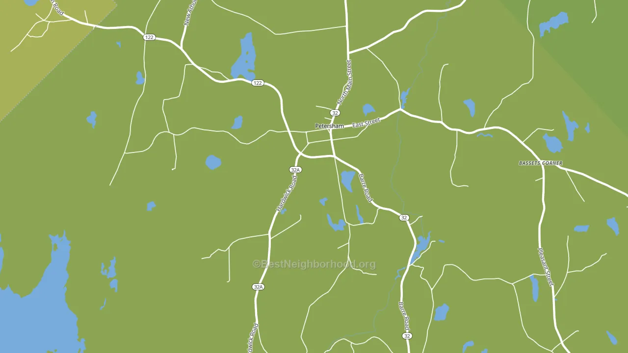 Petersham, MA block-group voter-turnout map