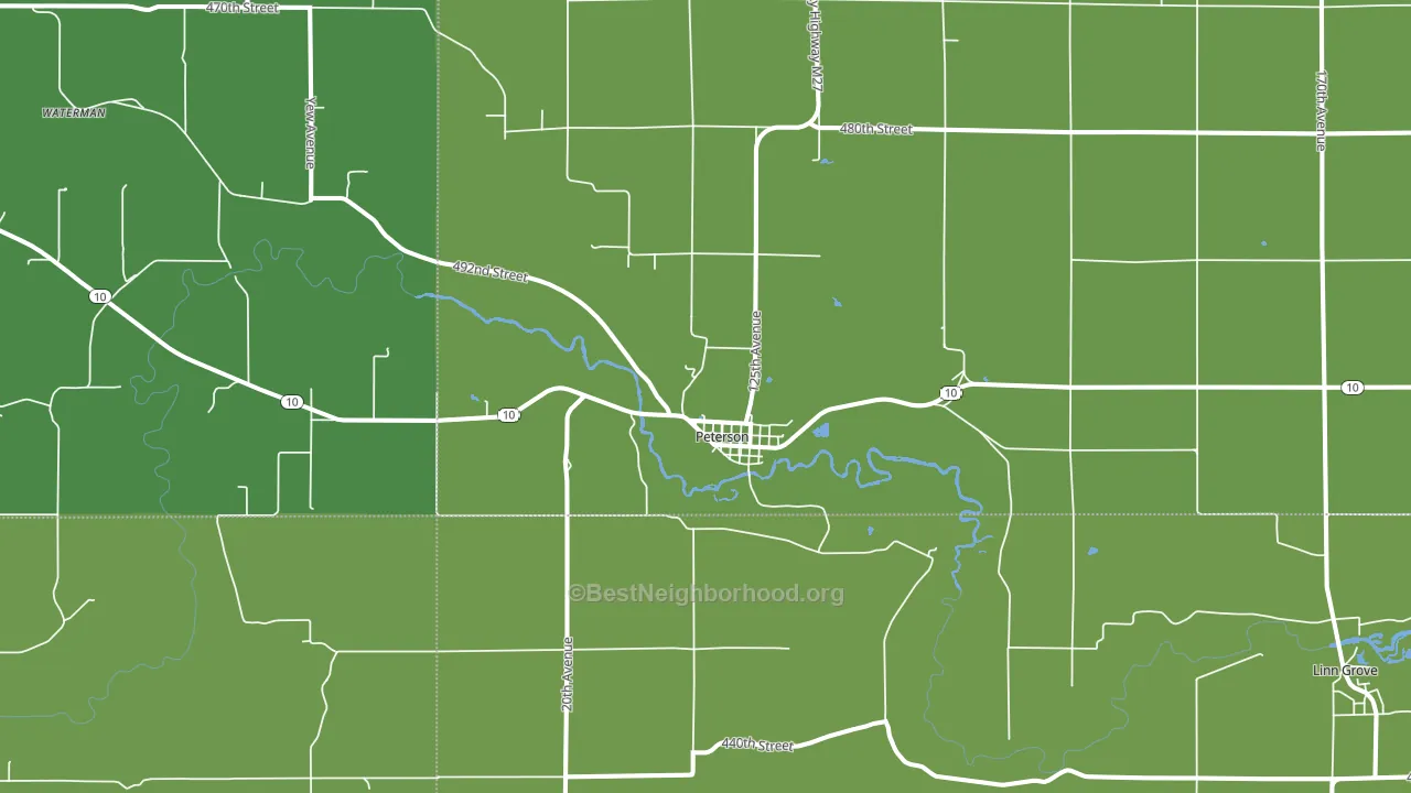 Peterson, IA block-group voter-turnout map