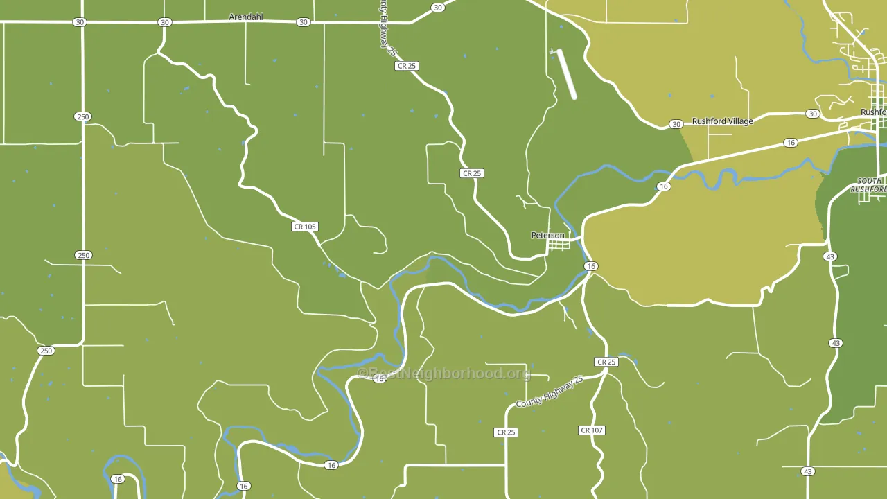 Peterson, MN block-group voter-turnout map