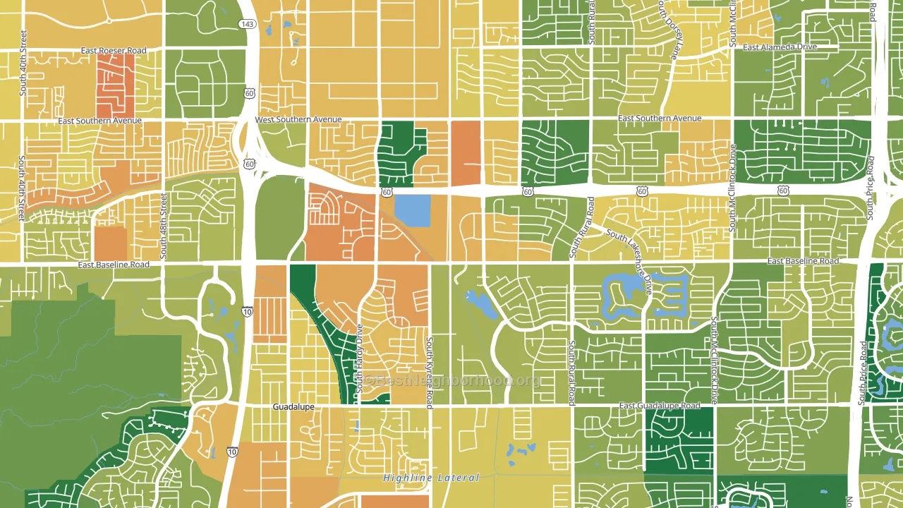 Peterson, Tempe, AZ block-group voter-turnout map