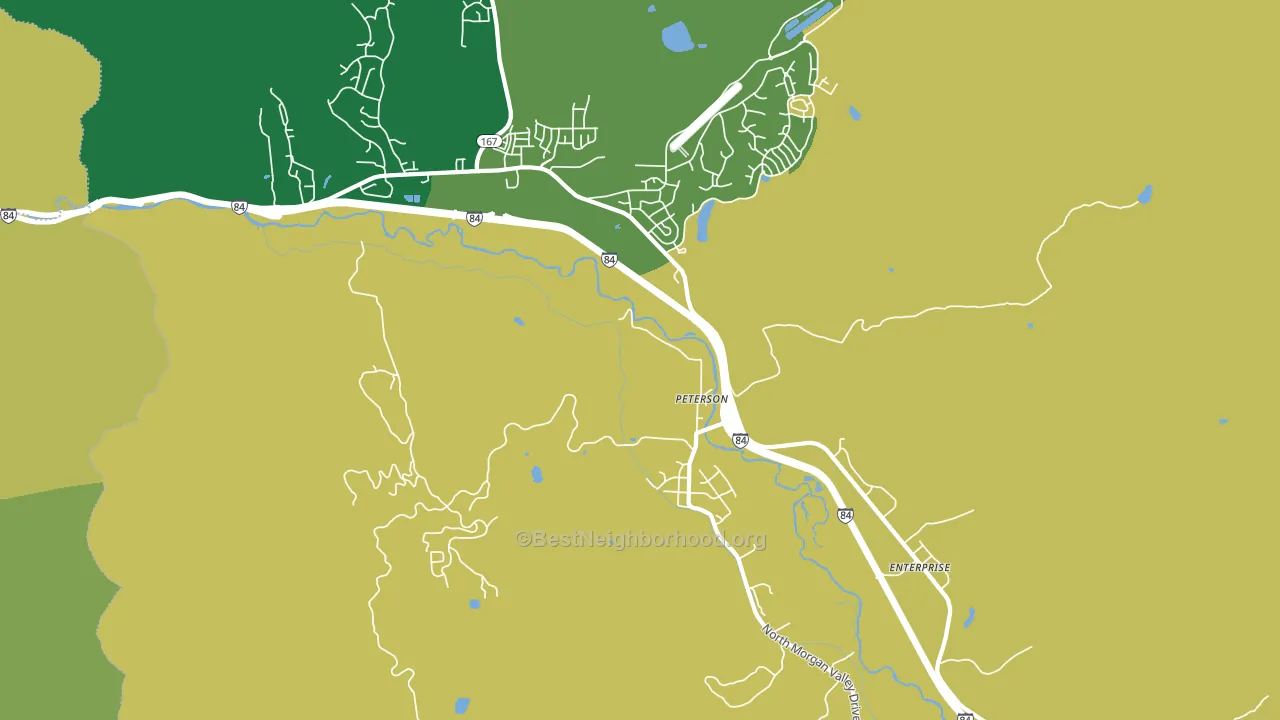 Peterson, UT block-group voter-turnout map