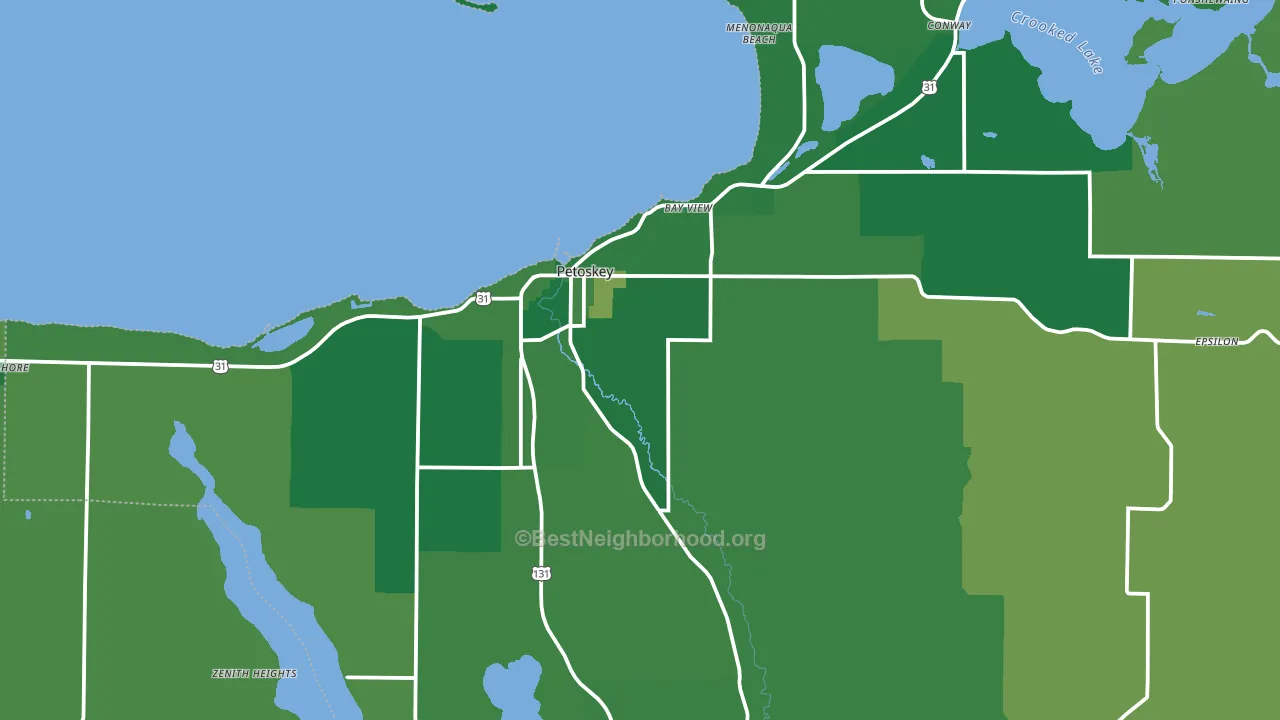 Petoskey, MI block-group voter-turnout map