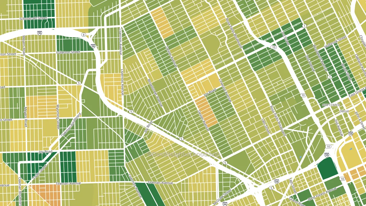 Petosky-Otsego, Detroit, MI block-group voter-turnout map