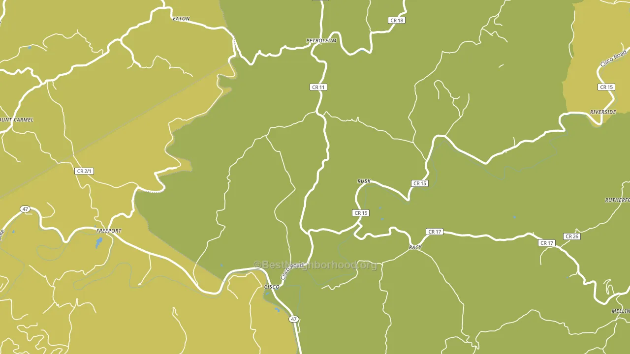 Petroleum, WV block-group voter-turnout map