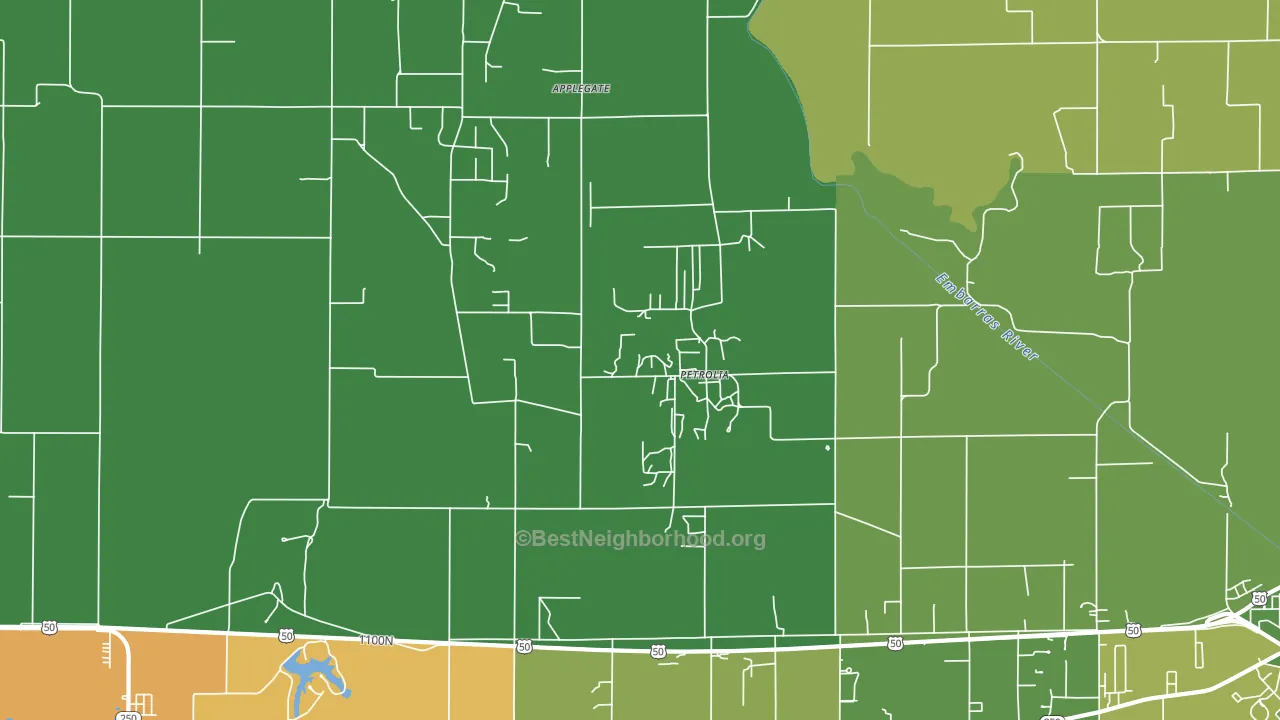 Petrolia, IL block-group voter-turnout map