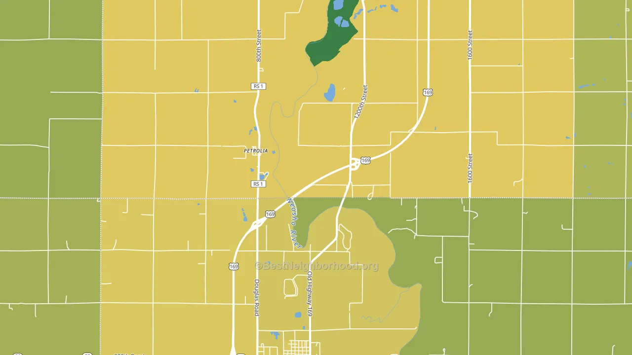 Petrolia, KS block-group voter-turnout map