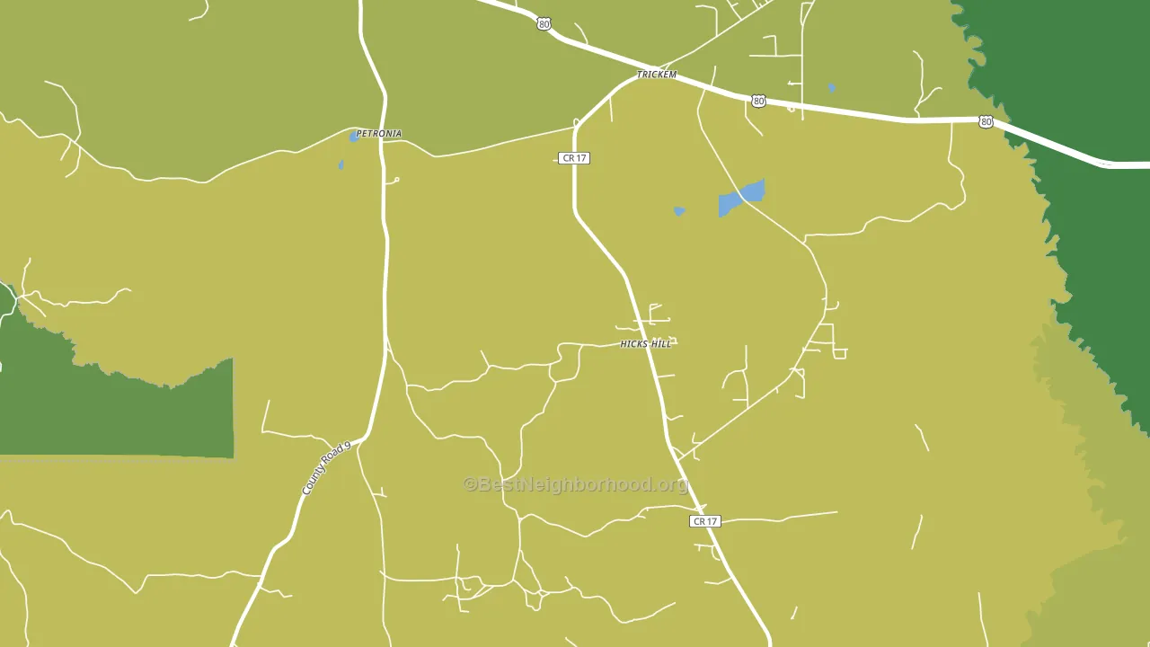 Petronia, AL block-group voter-turnout map