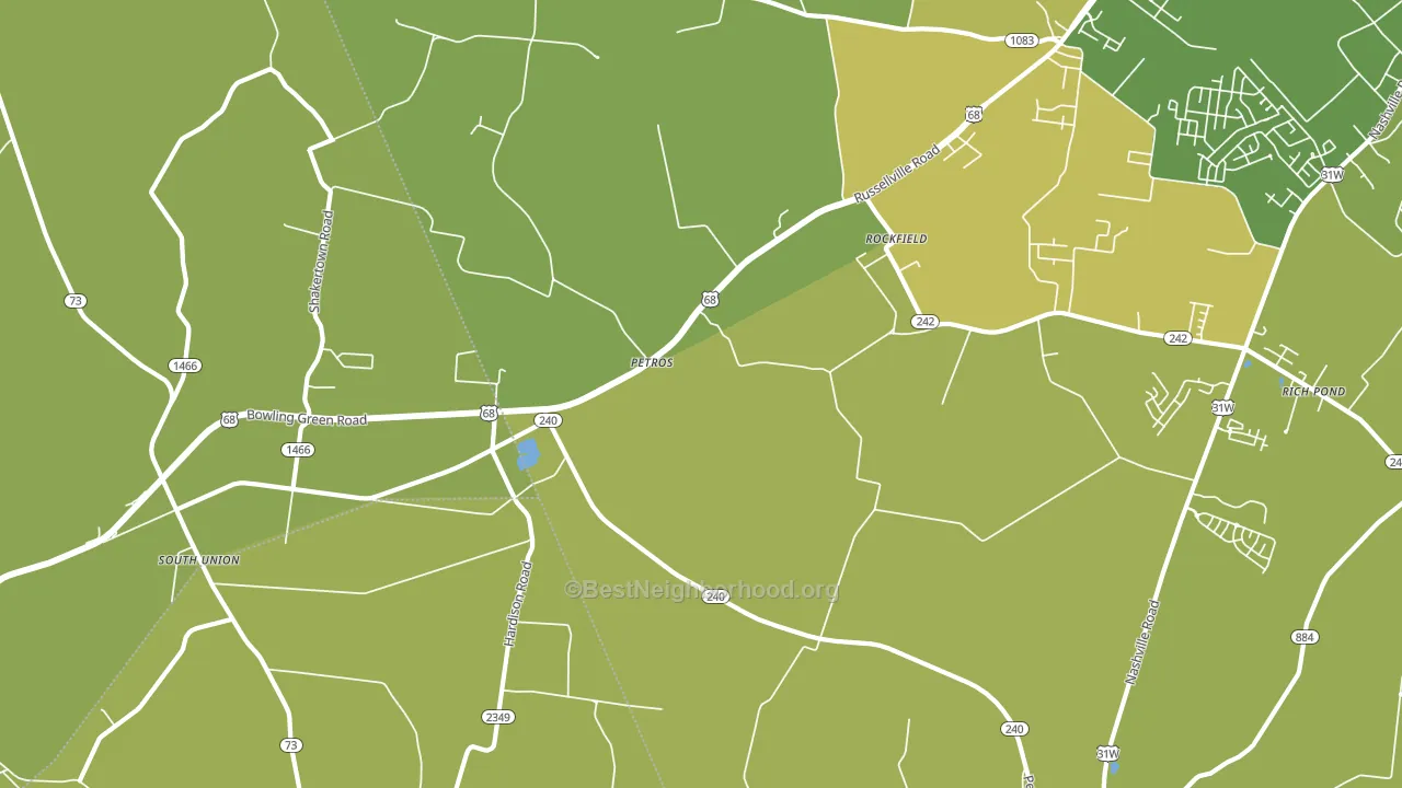 Petros, KY block-group voter-turnout map