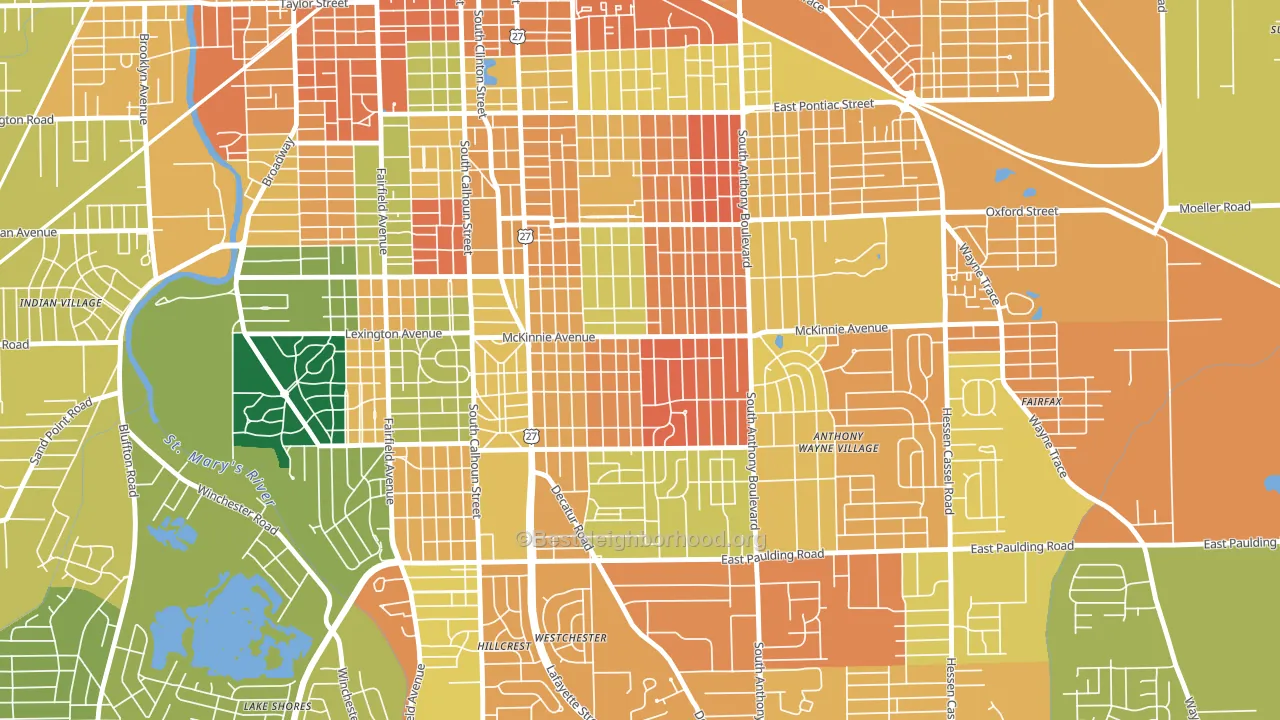 Pettit-Rudisill, Fort Wayne, IN block-group voter-turnout map