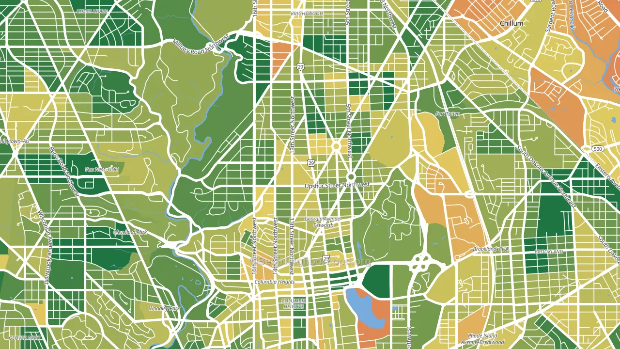 Petworth, Washington, DC block-group voter-turnout map