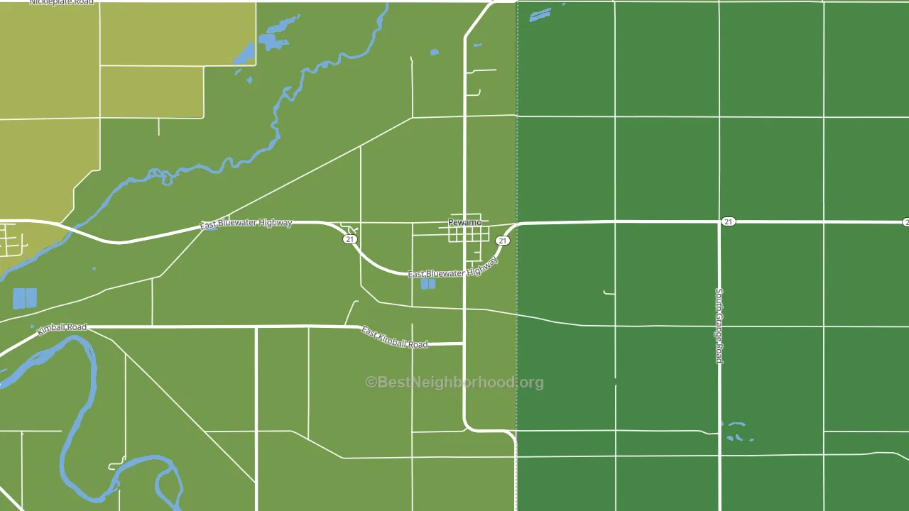 Pewamo, MI block-group voter-turnout map