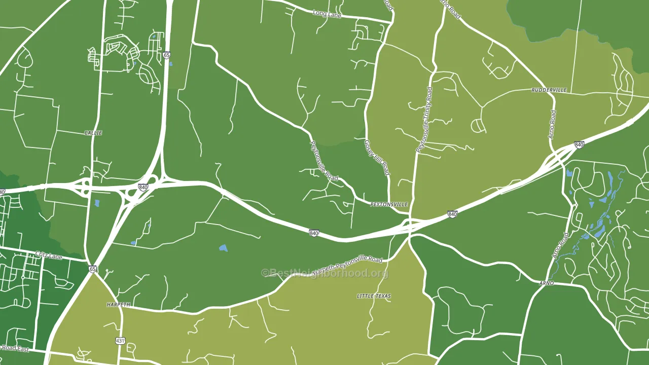 Peytonsville, TN block-group voter-turnout map