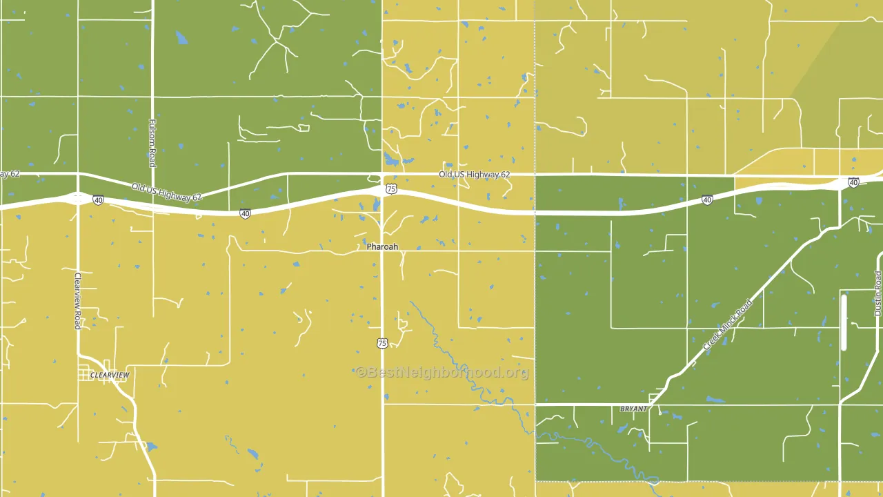 Pharoah, OK block-group voter-turnout map