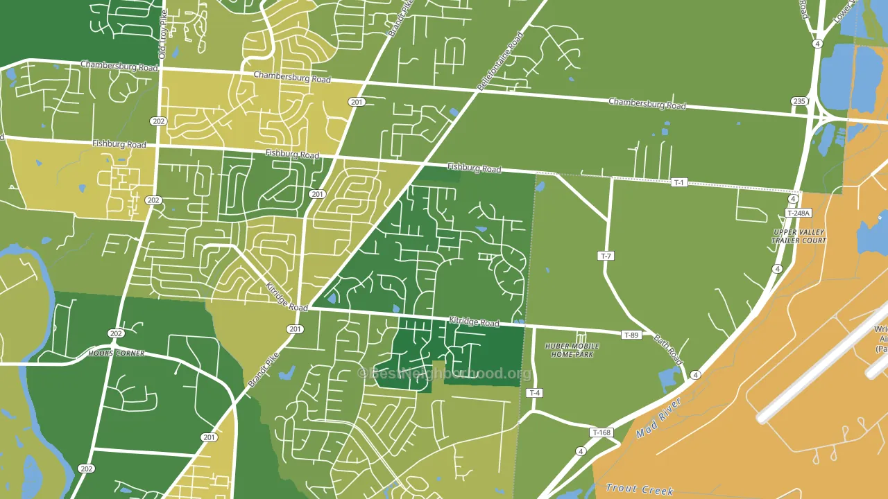 Pheasant Hill, Dayton, OH block-group voter-turnout map