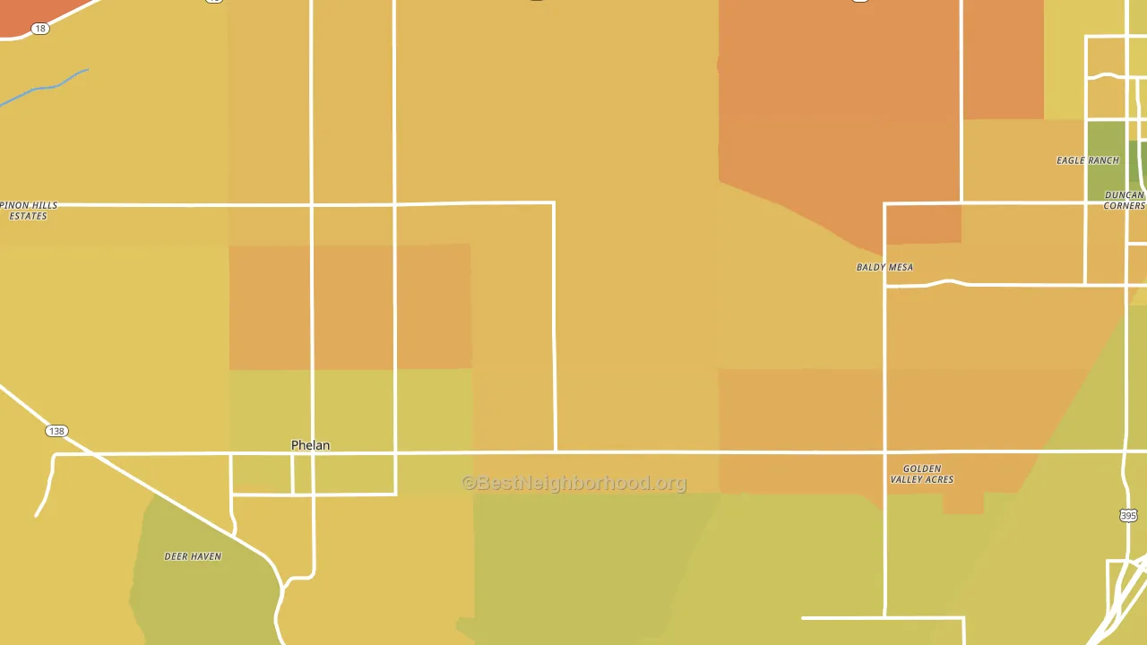 Phelan, CA block-group voter-turnout map