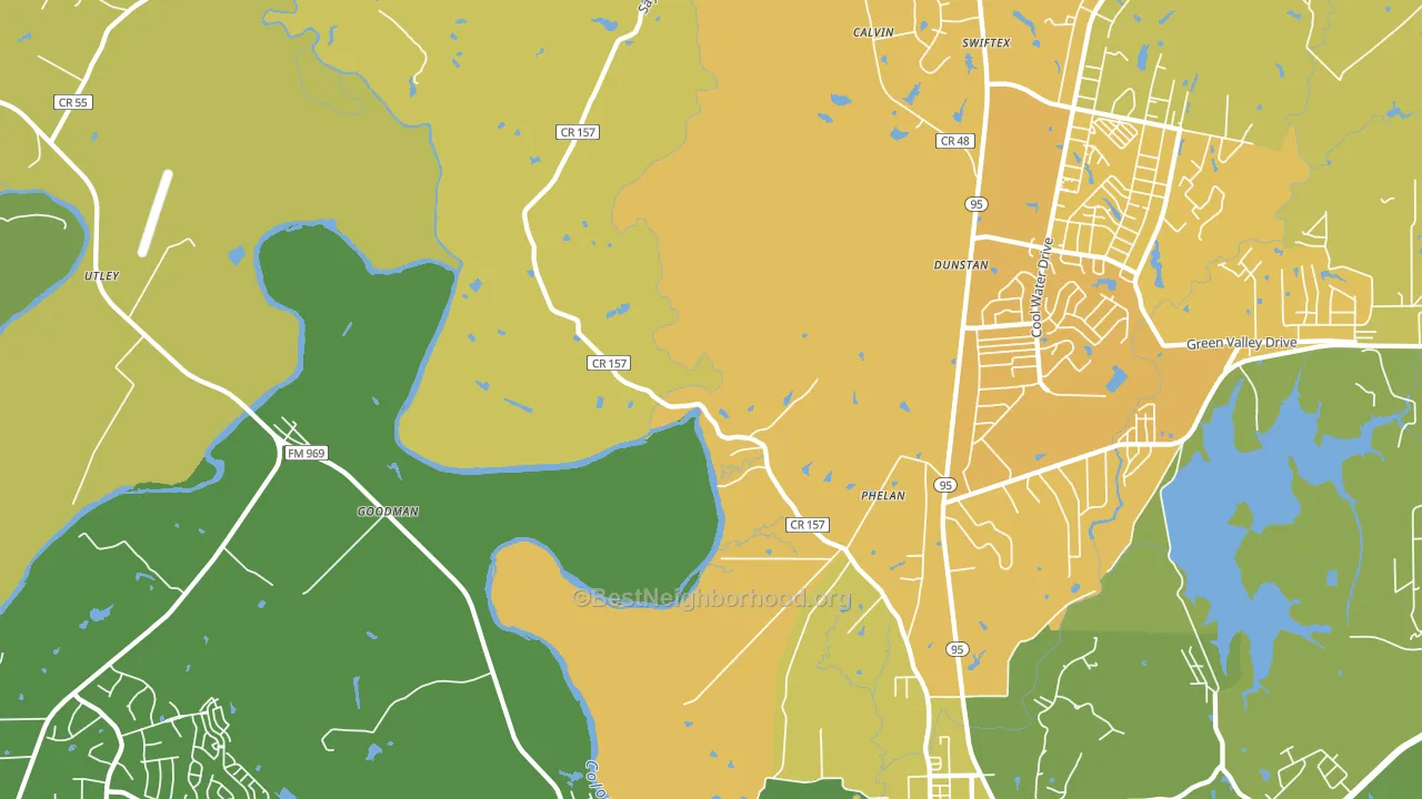 Phelan, TX block-group voter-turnout map