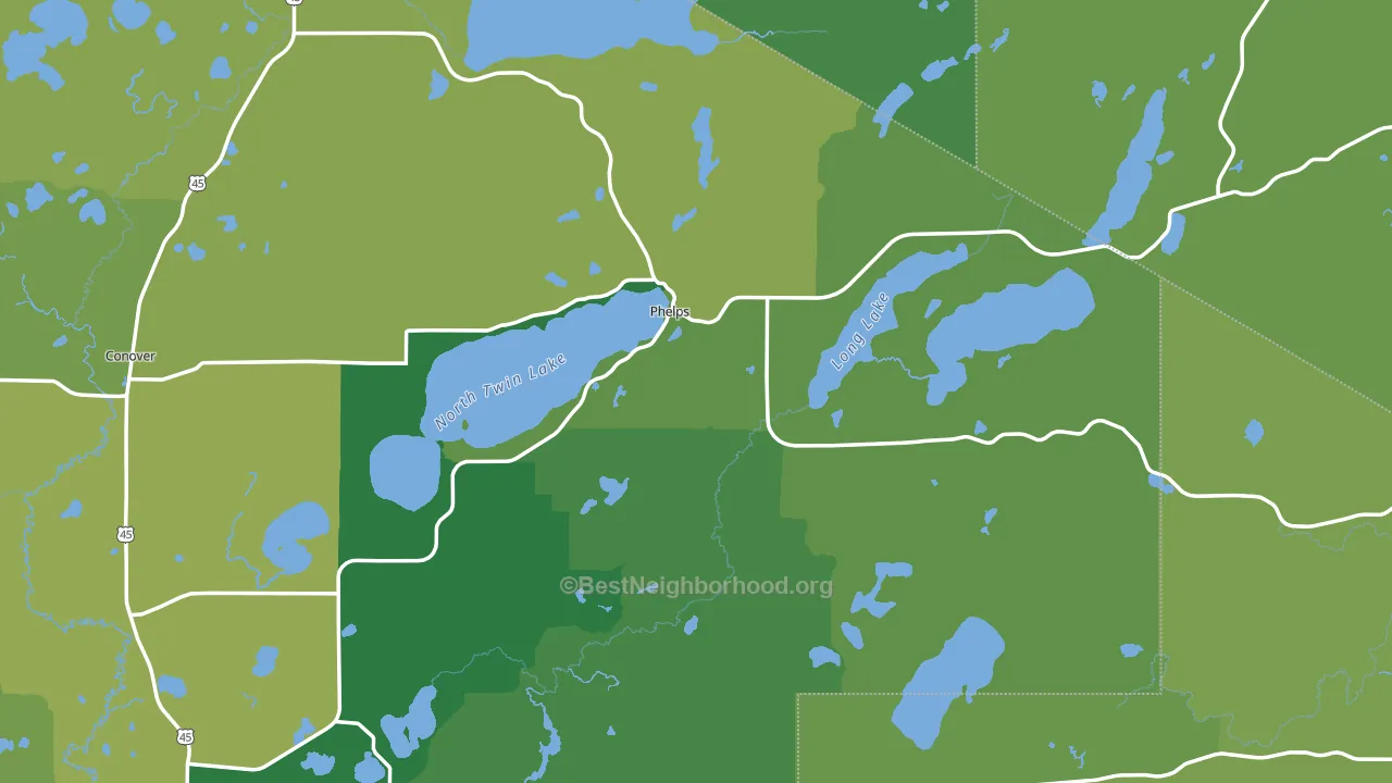 Phelps, WI block-group voter-turnout map