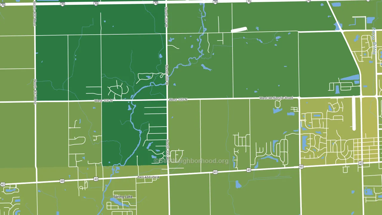 Philadelphia, IN block-group voter-turnout map