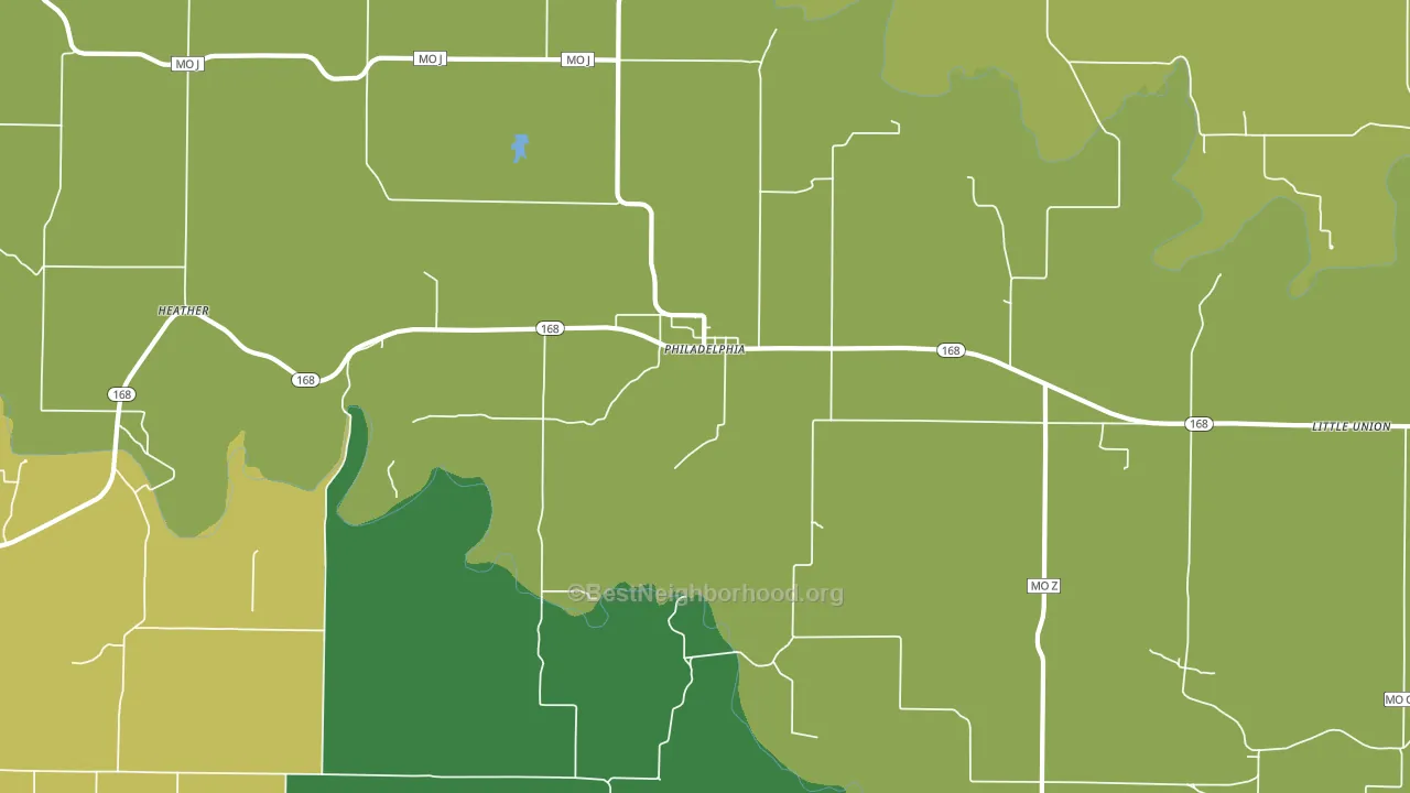 Philadelphia, MO block-group voter-turnout map