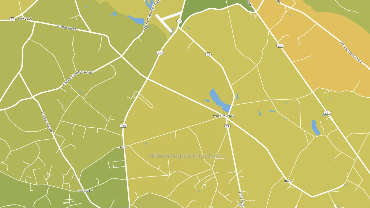 Philadelphus, NC block-group voter-turnout map