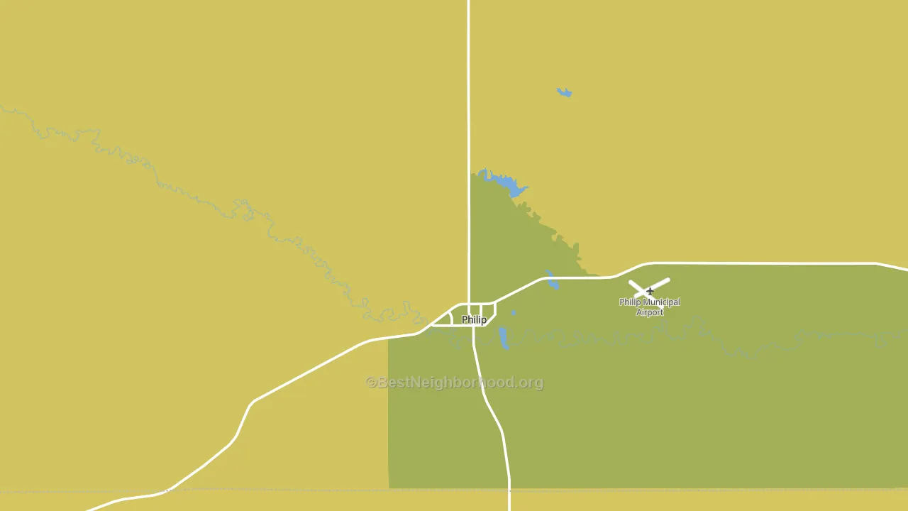 Philip, SD block-group voter-turnout map