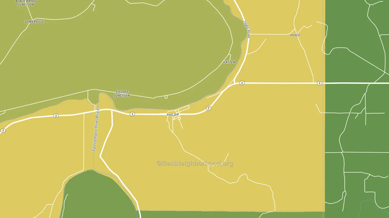 Philipp, MS block-group voter-turnout map
