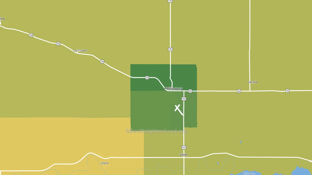 Phillips County, KS block-group voter-turnout map
